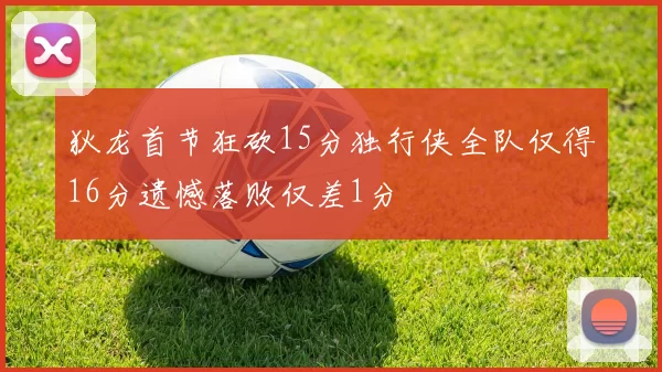 狄龙首节狂砍15分独行侠全队仅得16分遗憾落败仅差1分
